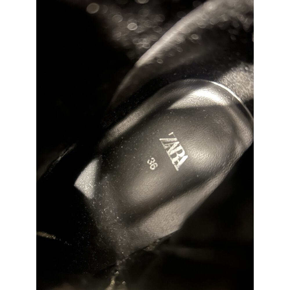 Zara Black Genuine Leather Pointed Toe Ankle Boots Women Size US 8 EUR 36‎ Bag - Picture 6 of 6